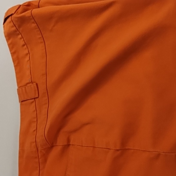 Venizia 18 Wide Cuff Stretch Cropped Trousers Smooth Back Front Pockets Orange - Picture 7 of 12